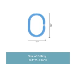 Blue 13-Piece Lightweight PEVA Shower Liner & C-Ring Set -DHP Sales Store 810587951 6