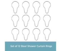 Chrome Steel Shower Curtain Rings, 12-Pack -DHP Sales Store 810587993 4