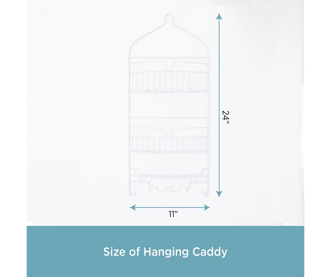 White 2-Tier Hanging Shower Caddy 5 White 2-Tier Hanging Shower Caddy - Image 3