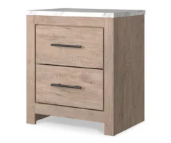 Senniberg Oak & Faux Calcutta 2-Drawer Nightstand -DHP Sales Store 810589298 2