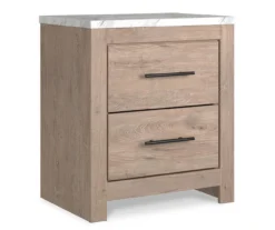 Senniberg Oak & Faux Calcutta 2-Drawer Nightstand -DHP Sales Store 810589298 3
