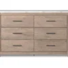 Senniberg Oak & Faux Calcutta 6-Drawer Dresser 1 Senniberg Oak & Faux Calcutta 6-Drawer Dresser -DHP Sales Store 810589299 1