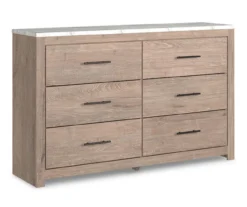 Senniberg Oak & Faux Calcutta 6-Drawer Dresser 11 Senniberg Oak & Faux Calcutta 6-Drawer Dresser -DHP Sales Store 810589299 3