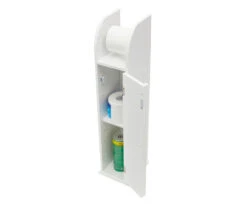 White 2-Tier Cabinet With Toilet Paper Holder 5 White 2-Tier Cabinet With Toilet Paper Holder -DHP Sales Store 810589307 A8