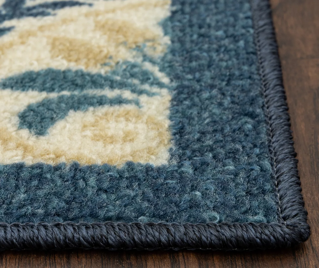 Blue & Cream Peacock Floral Kitchen Rug, (30" X 18") 7 Blue & Cream Peacock Floral Kitchen Rug, (30" X 18") - Image 5