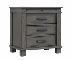 Topeka Warm Gray 3-Drawer Nightstand With USB Charging -DHP Sales Store 810591526 4
