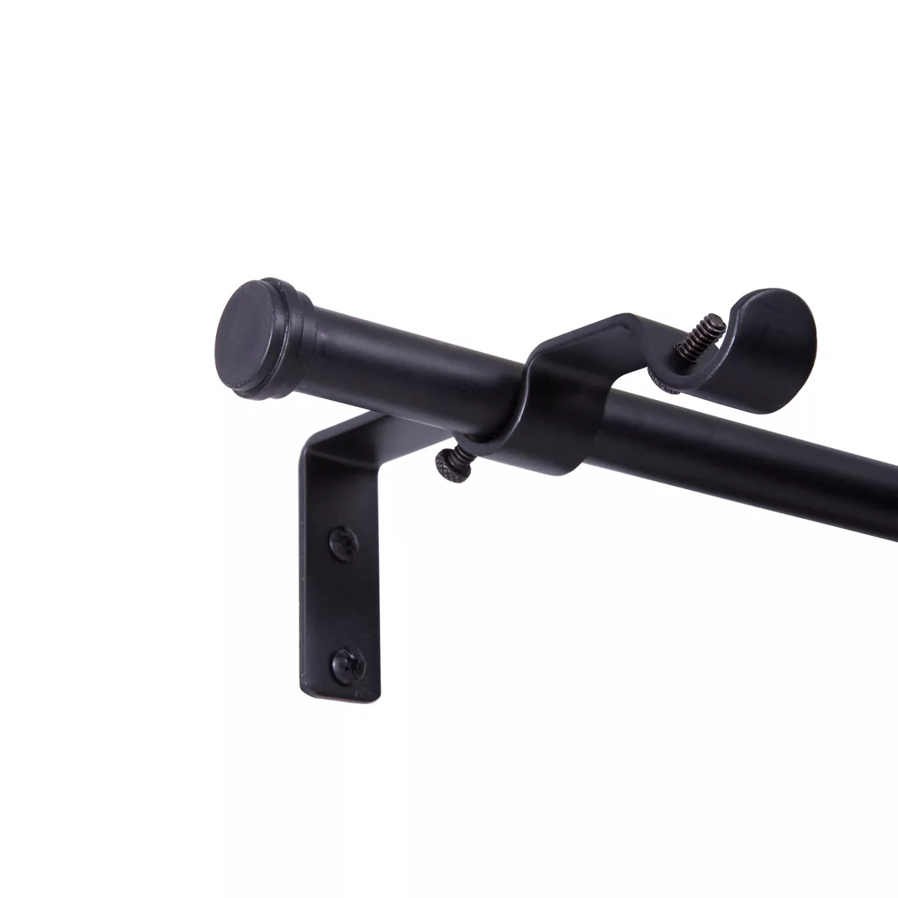 Black 5/8" Double Conversion Curtain Rod Kit, (30"-84") 3 Black 5/8" Double Conversion Curtain Rod Kit, (30"-84")
