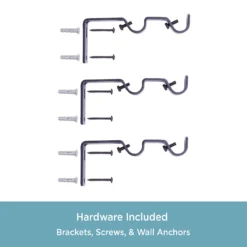 Black 5/8" Double Conversion Curtain Rod Kit, (30"-84") 9 Black 5/8" Double Conversion Curtain Rod Kit, (30"-84") -DHP Sales Store 810591622 4