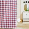 Winchester Red & Blue Plaid Polyester Shower Curtain Set -DHP Sales Store 810591903 A0 1