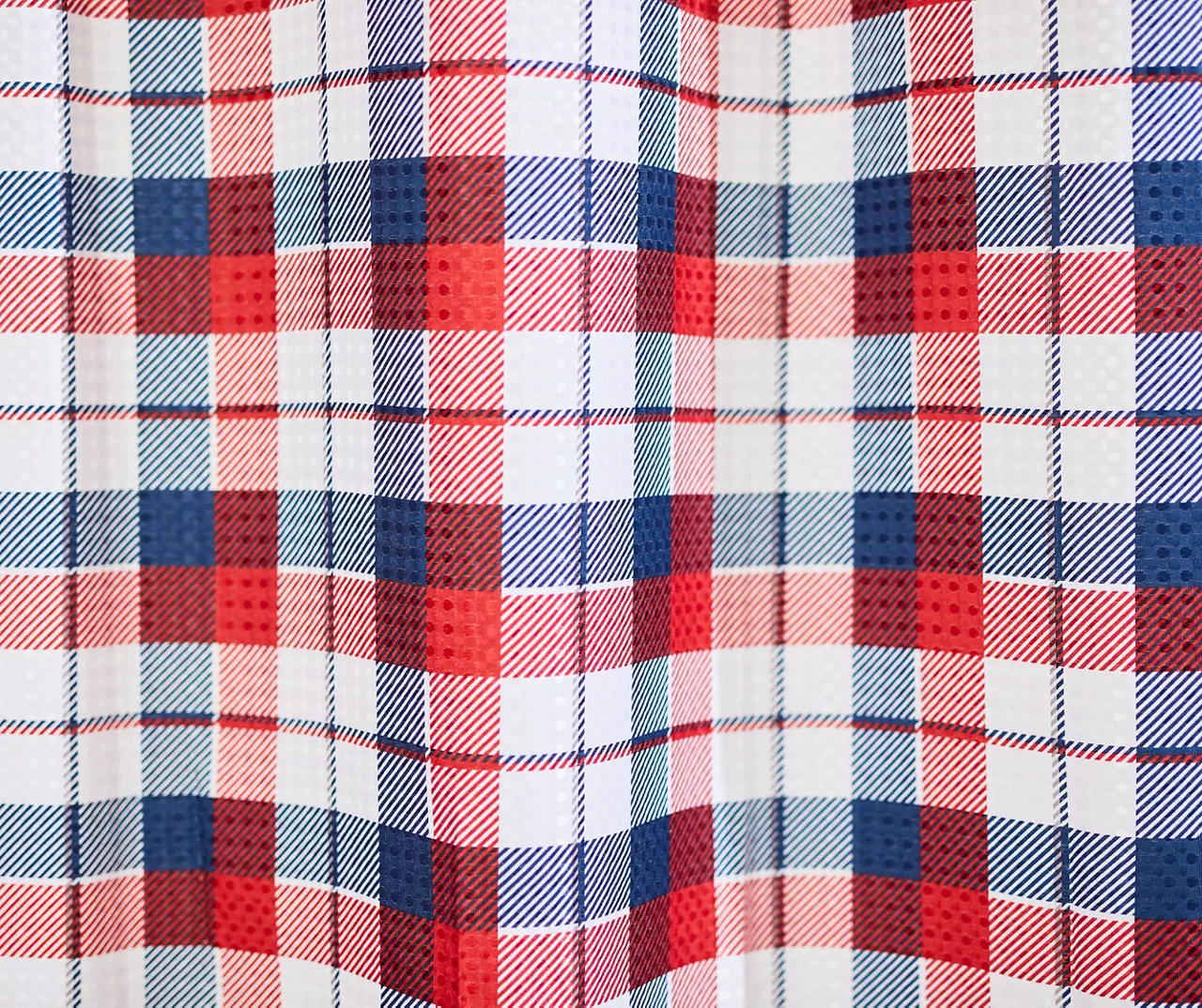 Winchester Red & Blue Plaid Polyester Shower Curtain Set 4 Winchester Red & Blue Plaid Polyester Shower Curtain Set - Image 2
