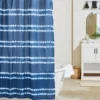 Bell Navy & White Ink Blot Polyester Shower Curtain Set