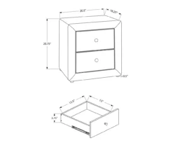 Monarch Faux Leather Nightstand -DHP Sales Store 810598393 A7