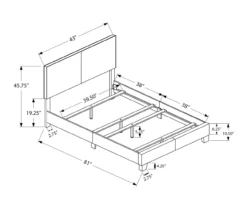 Monarch Faux Leather Twin Bed -DHP Sales Store 810598494 A7