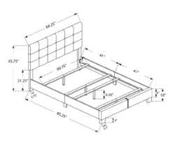 Monarch Linen Tufted Low Profile Bed -DHP Sales Store 810598499 A7