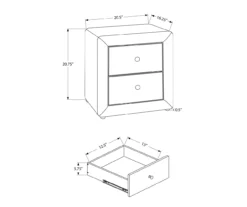 Monarch Linen Upholstered Nightstand -DHP Sales Store 810598501 A7