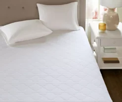 White Cotton Quilted Skirted Mattress Pad -DHP Sales Store 810598597 810598598 810598599 810598600 810598601 3
