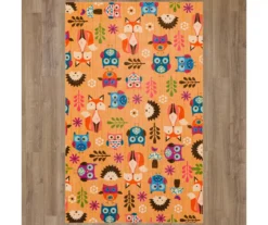 Animal Toss Orange & Multi-Color Area Rug, (5' X 8') 12 Animal Toss Orange & Multi-Color Area Rug, (5' X 8') -DHP Sales Store 810599188 A0 2