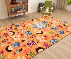 Animal Toss Orange & Multi-Color Area Rug, (5' X 8') 13 Animal Toss Orange & Multi-Color Area Rug, (5' X 8') -DHP Sales Store 810599188 A0 4