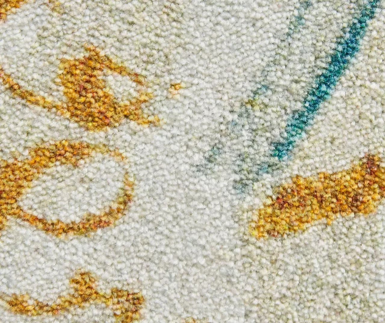 "Free" Feather Cream & Teal Area Rug, (5' X 8') 6 "Free" Feather Cream & Teal Area Rug, (5' X 8') - Image 4