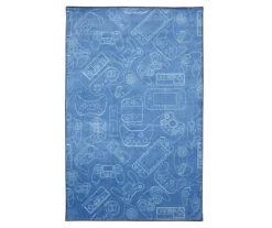 In Control Denim Blue & White Area Rug, (8' X 10')