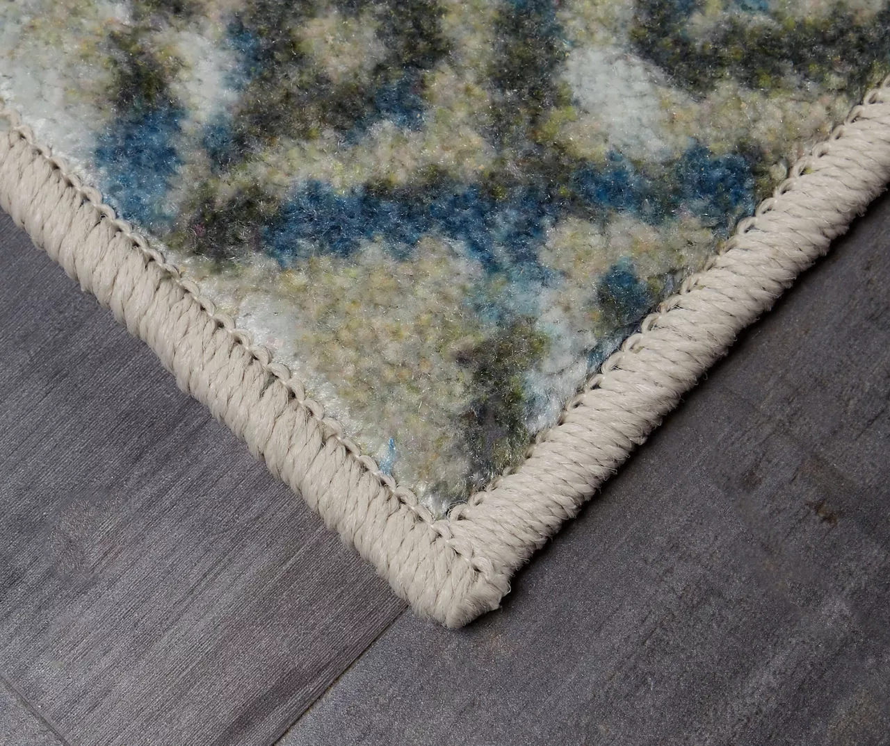 Prale Cream & Blue Geometric Area Rug, (2' X 5') 4 Prale Cream & Blue Geometric Area Rug, (2' X 5') - Image 2