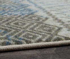 Prale Cream & Blue Geometric Area Rug, (2' X 8') 12 Prale Cream & Blue Geometric Area Rug, (2' X 8') -DHP Sales Store 810599775 A8 4