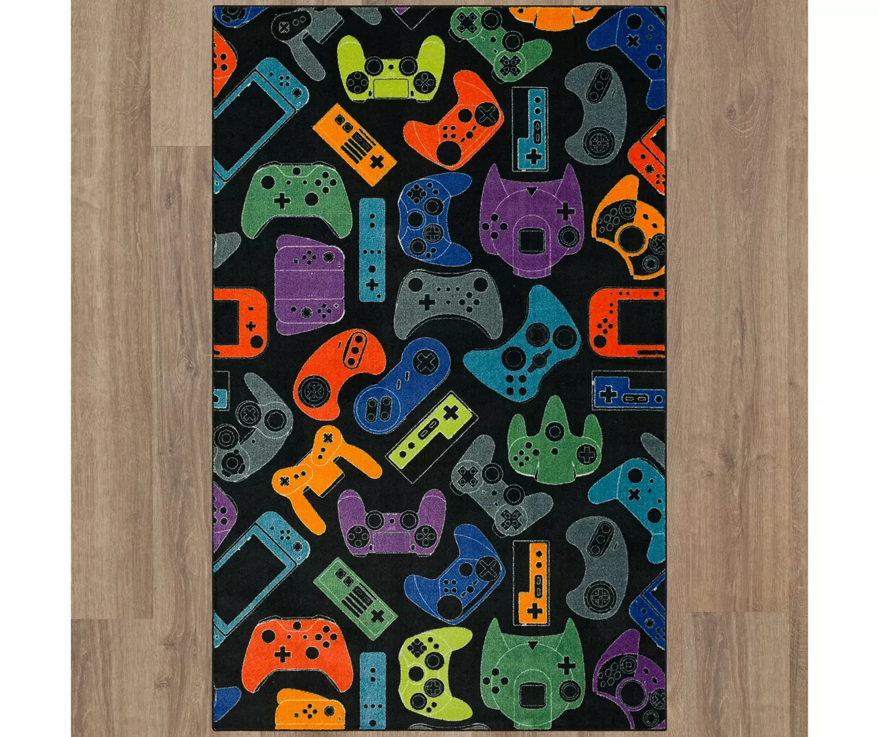 In Control Black & Multi-Color Game Controllers Area Rug, (3' X 5') 4 In Control Black & Multi-Color Game Controllers Area Rug, (3' X 5') - Image 2
