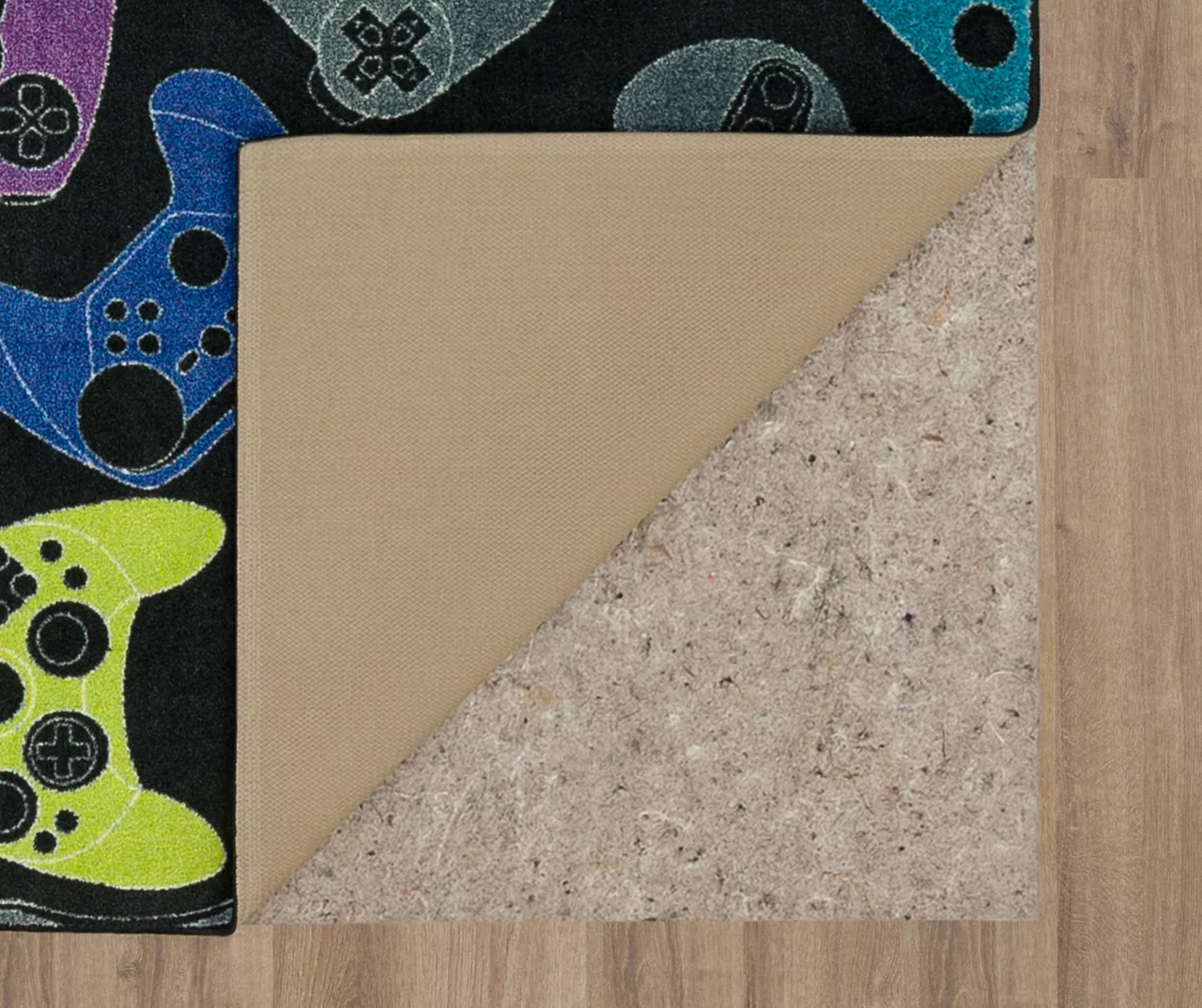 In Control Black & Multi-Color Game Controllers Area Rug, (3' X 5') 6 In Control Black & Multi-Color Game Controllers Area Rug, (3' X 5') - Image 4