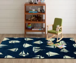 Navy & Beige Sailboats Area Rug, (5' X 8') -DHP Sales Store 810599834 A0 3