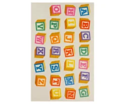 Mohawk Ivory & Multi-Color Alphabet Blocks Area Rug -DHP Sales Store 810599931 A0 1