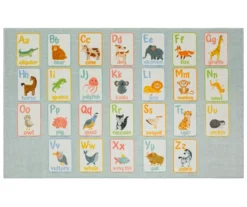 Alphabet Light Blue Area Rug, (8' X 10')