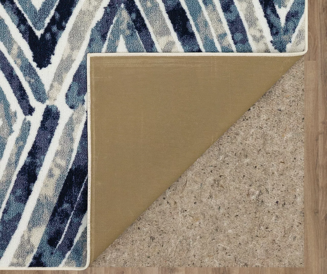 Pamona Blue & White Geometric Area Rug, (6' X 9') 5 Pamona Blue & White Geometric Area Rug, (6' X 9') - Image 3