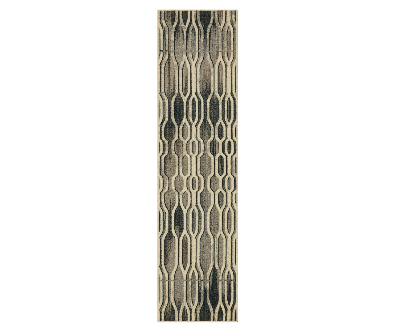 Oaklane Gray & Beige Geo Stripe Area Rug, (2' X 8') 3 Oaklane Gray & Beige Geo Stripe Area Rug, (2' X 8')