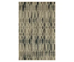 Oaklane Gray & Beige Geo Stripe Area Rug, (7' 6" X 10')
