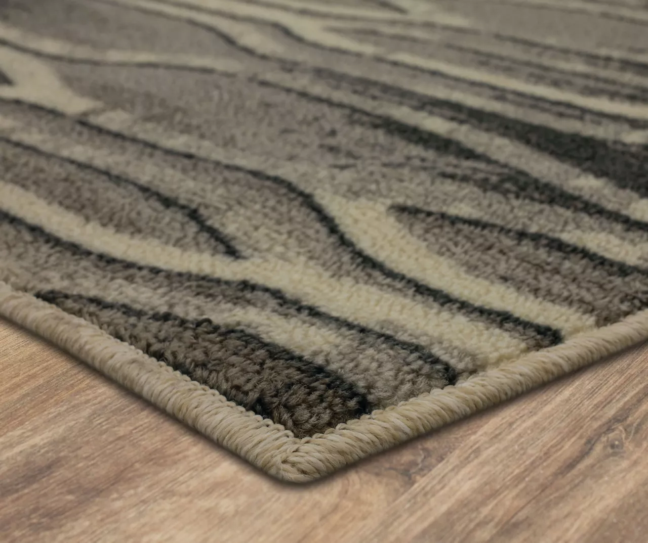 Oaklane Gray & Beige Geo Stripe Area Rug, (7' 6" X 10') 4 Oaklane Gray & Beige Geo Stripe Area Rug, (7' 6" X 10') - Image 2