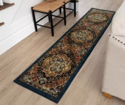 Eason Brown & Navy Ornamental Area Rug, (2' X 8') 15 Eason Brown & Navy Ornamental Area Rug, (2' X 8') -DHP Sales Store 810600283 A0 3