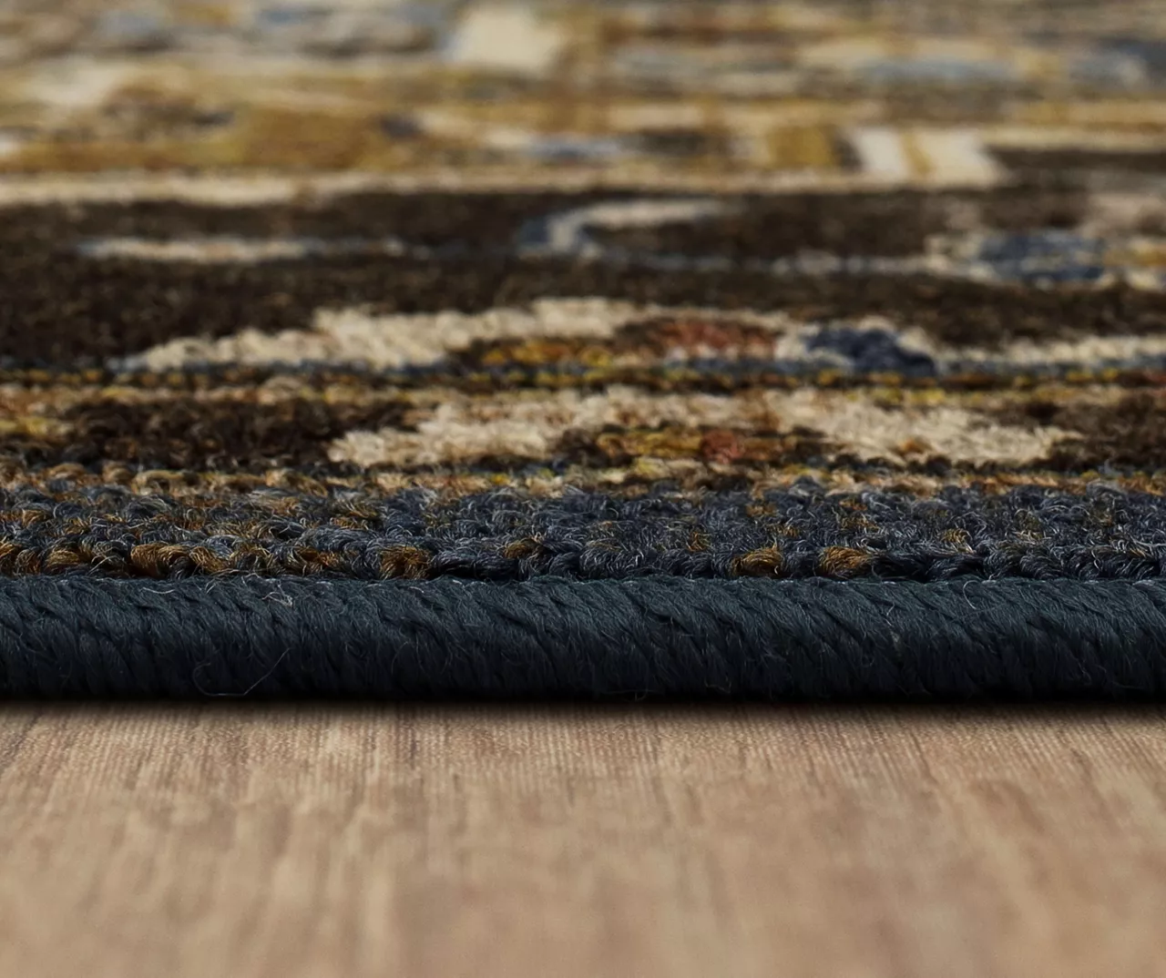 Eason Brown & Navy Ornamental Area Rug, (2' X 8') 9 Eason Brown & Navy Ornamental Area Rug, (2' X 8') - Image 7