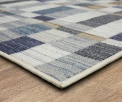 Avenue Blue & White Line Blocks Area Rug, (2' X 8') -DHP Sales Store 810600288 A8 1