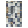 Avenue Blue & White Line Blocks Area Rug, (6' X 9') 2 Avenue Blue & White Line Blocks Area Rug, (6' X 9') -DHP Sales Store 810600290 A0 1