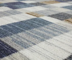 Avenue Blue & White Line Blocks Area Rug, (6' X 9') -DHP Sales Store 810600290 A8 3