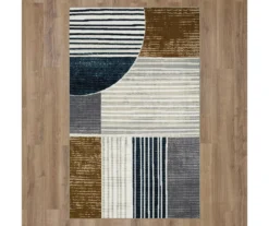 Mohawk Rain Creek Blue & Brown Line Geometric Area Rug -DHP Sales Store 810600294 A0 2