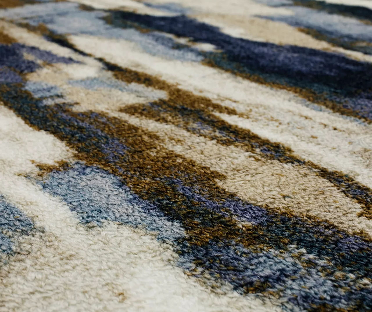 Redondo Blue & Brown Abstract Area Rug, (2' X 8') 8 Redondo Blue & Brown Abstract Area Rug, (2' X 8') - Image 6