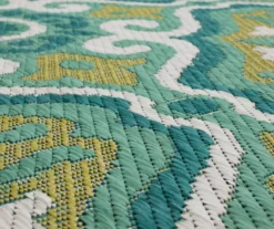 Waterside Teal & White Geometric Outdoor Area Rug, (5' 3" X 7.5') -DHP Sales Store 810600316 A8 3