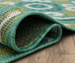 Waterside Teal & White Geometric Outdoor Area Rug, (5' 3" X 7.5') -DHP Sales Store 810600316 A8 5