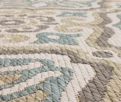 Waterside Light Gray & Turquoise Geometric Outdoor Area Rug, (2.5' X 6') -DHP Sales Store 810600322 A8 3