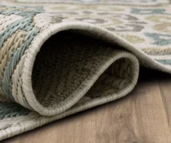 Waterside Light Gray & Turquoise Geometric Outdoor Area Rug, (2.5' X 6') -DHP Sales Store 810600322 A8 5