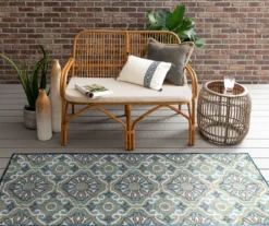 Waterside Blue & White Geometric Outdoor Area Rug, (2.5' X 6') -DHP Sales Store 810600326 A0 3