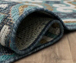 Waterside Blue & White Geometric Outdoor Area Rug, (2.5' X 6') -DHP Sales Store 810600326 A8 5