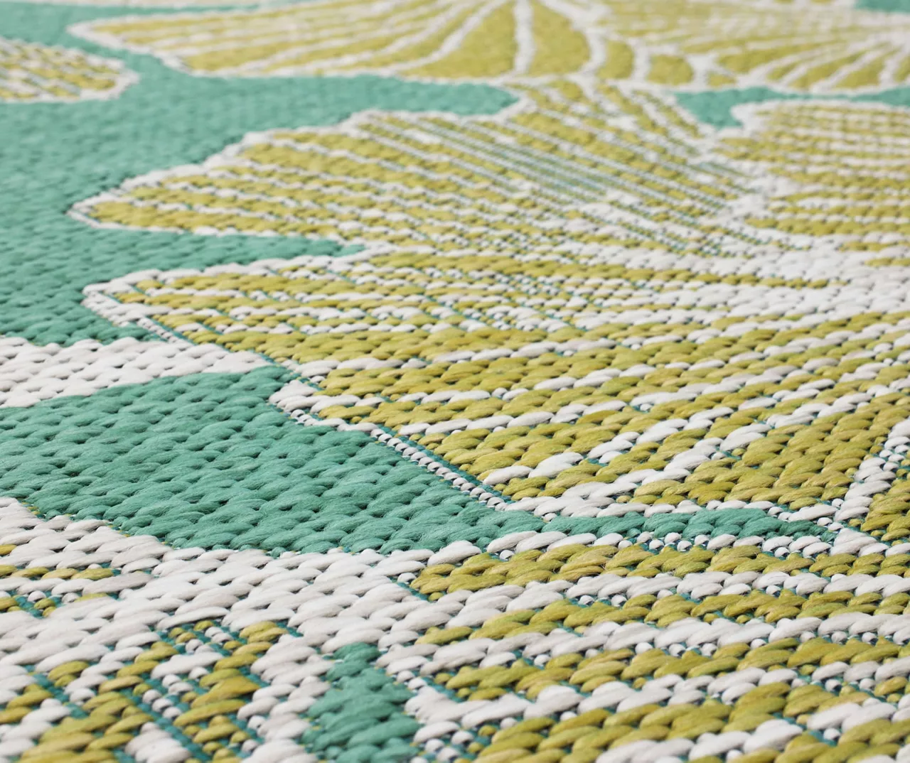 Treasured Garden Lime Green & Turquoise Botanical Outdoor Area Rug, (2.5' X 6') 8 Treasured Garden Lime Green & Turquoise Botanical Outdoor Area Rug, (2.5' X 6') - Image 6