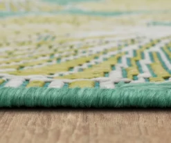 Treasured Garden Lime Green & Turquoise Botanical Outdoor Area Rug, (2.5' X 6') 17 Treasured Garden Lime Green & Turquoise Botanical Outdoor Area Rug, (2.5' X 6') -DHP Sales Store 810600346 A8 4